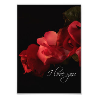 Foto Rosas Vermelhas e Rosa "Eu te amo" Impressão de Fo
