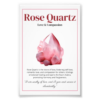 Foto Rose Quartz Crystal meaning poster