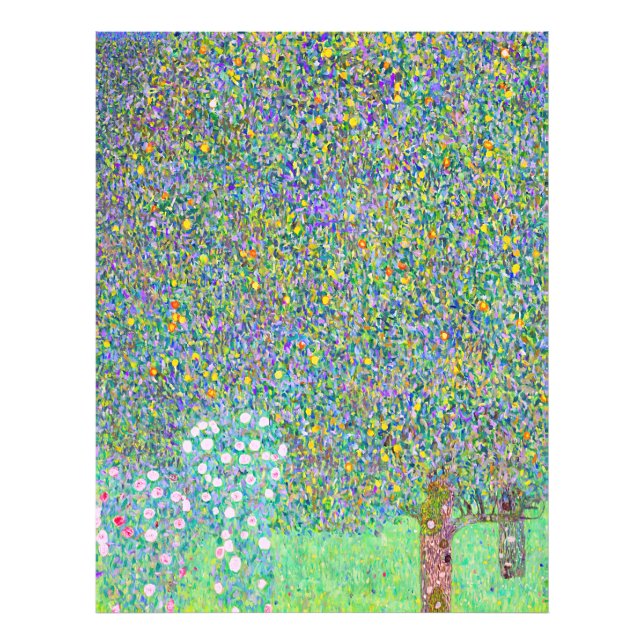 Foto Rosebushes de Gustav Klimt sob a pintura em árvore (Frente)