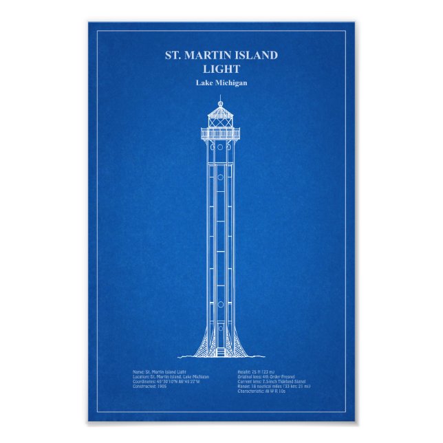 Foto Rua. Farol Martin Island - Michigan - AD (Frente)