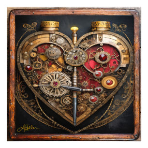 Foto Rubis e Engrenagens Steampunk Coração Sombrio