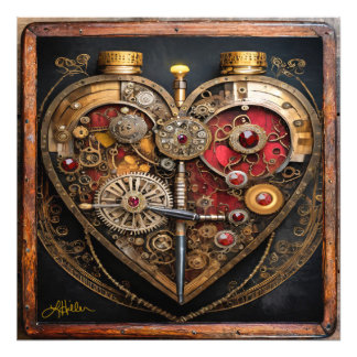 Foto Rubis e Engrenagens Steampunk Coração Sombrio