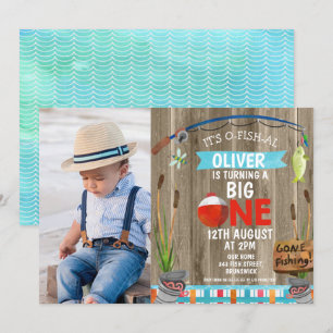 Foto Rustic O-Fish-Ally Um Convite De Aniversário