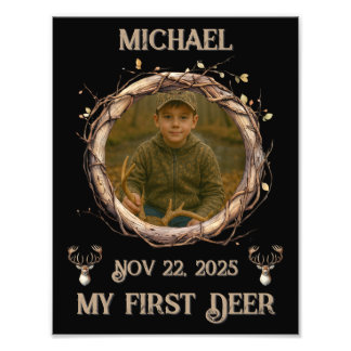 Foto Rustic Woodland Whitetail Deer First Hunt