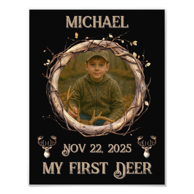 Foto Rustic Woodland Whitetail Deer First Hunt (Frente)