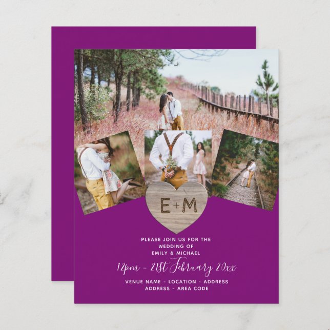 Foto Rústica do País: Casamento de Monograma de Co (Frente/Verso)