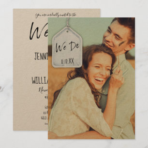 Foto Rústica Do Scrapbook No Convite De Casamento