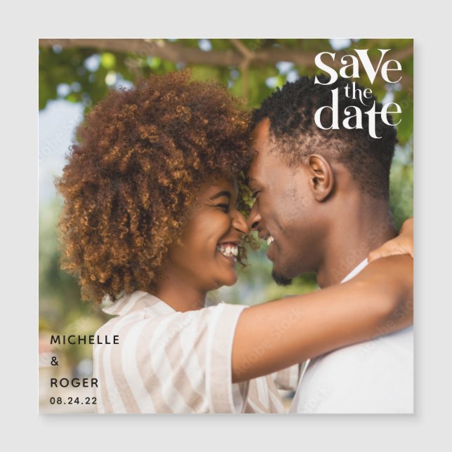 foto rústica moderna Salve o cartão de data (Frente)