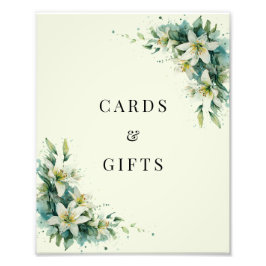 Foto Sage Green Lily Valley Floral Cards Gifts Sign