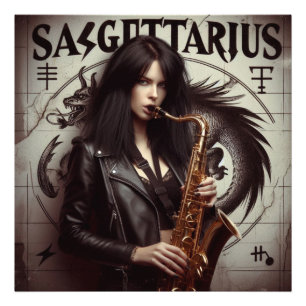 Foto Sagitário Zodiac Musicoso Saxofone
