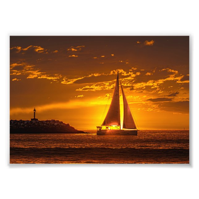 Foto Sailboat at Sunset - Marina Del Rey, CA (Frente)