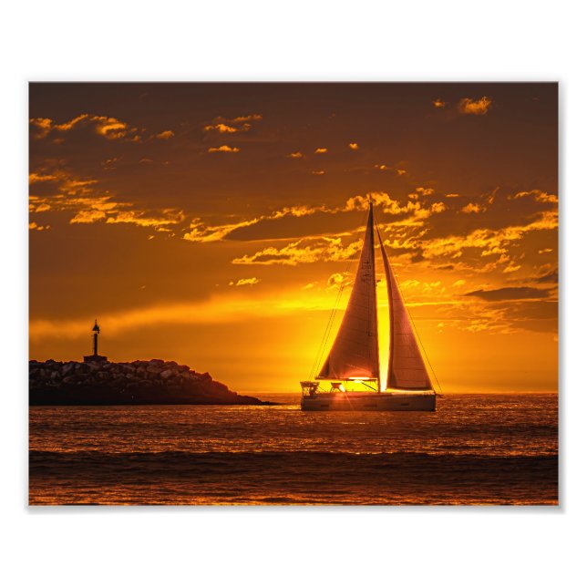 Foto Sailboat at Sunset - Marina Del Rey, CA (Frente)
