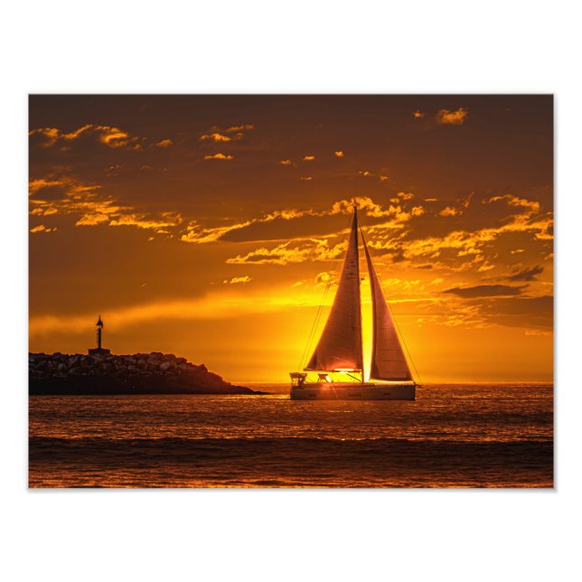 Foto Sailboat at Sunset - Marina Del Rey, CA (Frente)