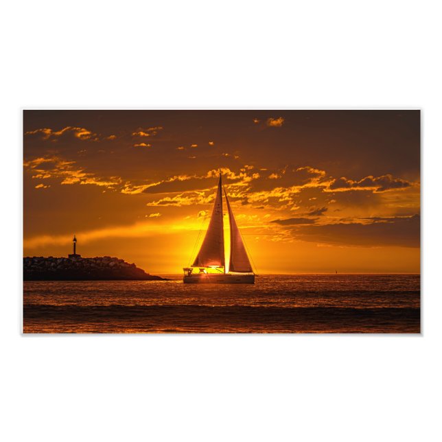 Foto Sailboat at Sunset - Marina Del Rey, CA (Frente)