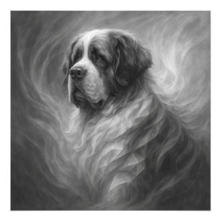 Foto Saint Bernard GeoRealism Portrait – Gentle Guardia