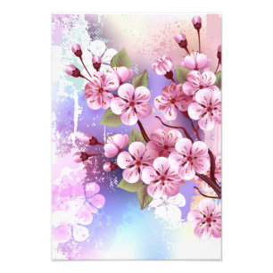 Foto Sakura rosa no fundo da pintura