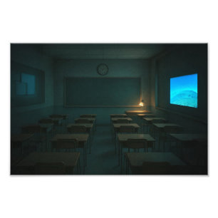 Foto Sala de aula vazia com brilho do projetor - Dreamc