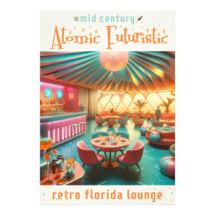 Foto Sala de Estar Retro Futurista Atômico da Flórida