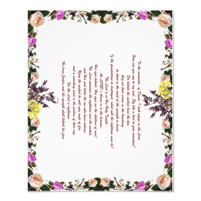 Foto Salmo 11, voa como um pássaro para a sua montanha. (Frente)