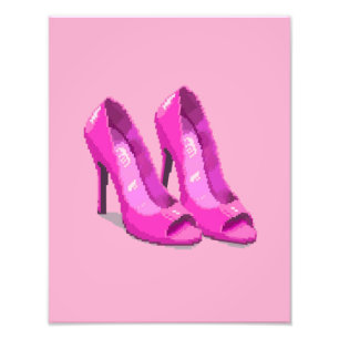 Foto Saltos Altos Rosa Estilo Pixel Art 64-Bit