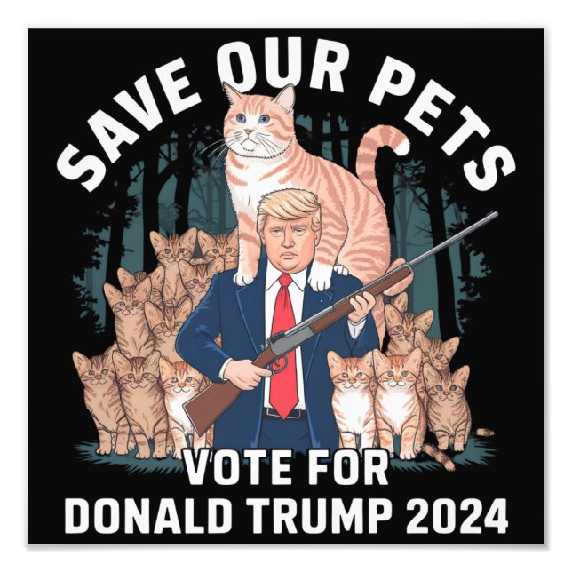 Foto Salve o nosso Pets 2024 Presidente Trump Político (Frente)