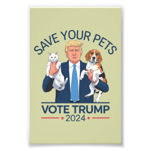 Foto Salve Seus Animais Vote em Trump Citação da Eleiçã