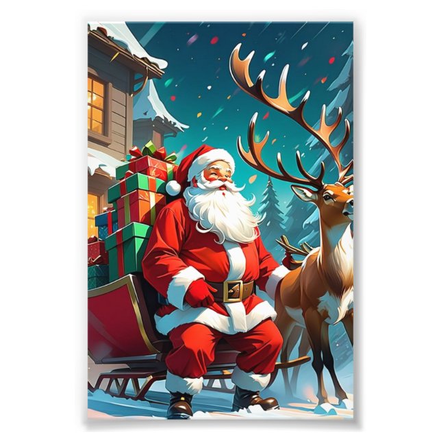 Foto “Santa Claus with Reindeer ChristPhoto  (Frente)