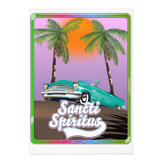 Foto santi spiritus poster de viagens de Cuba. (Frente)