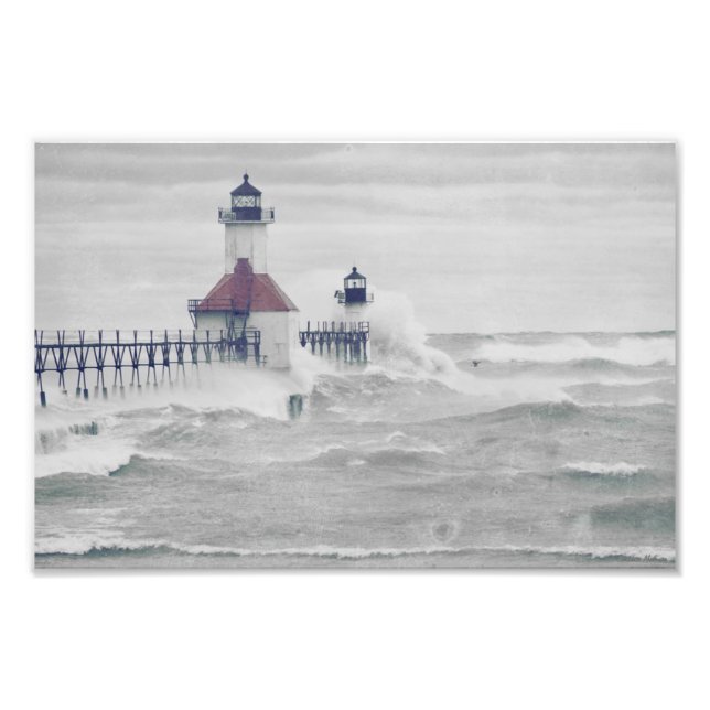 Foto Santo Joseph Lake Michigan Lighthouse Stormy (Frente)