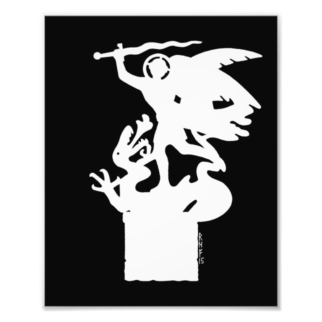 Foto Santo Michael e Dragon (em branco) (Frente)