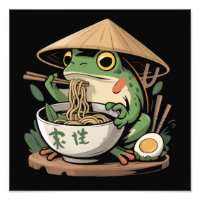 Sapo Comendo Ramen Kawaii Neko Macarrão Japonês