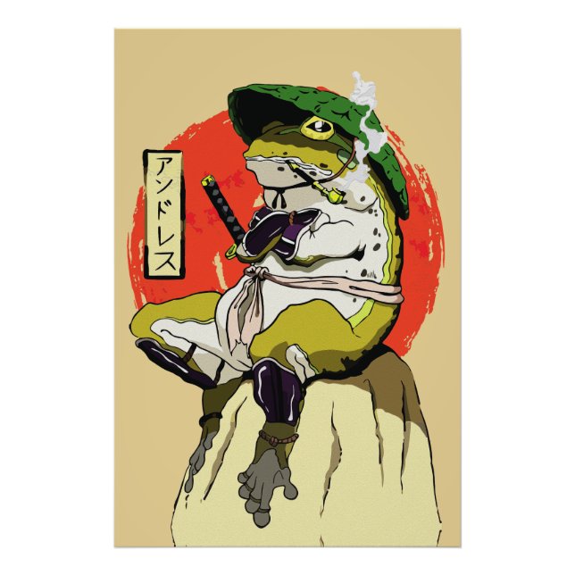 Foto Sapo Samurai com Estética de Sol Vermelho (Frente)