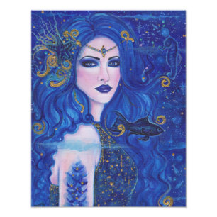 Foto Sapphire Mermaid com sotaques de ouro por Renee La