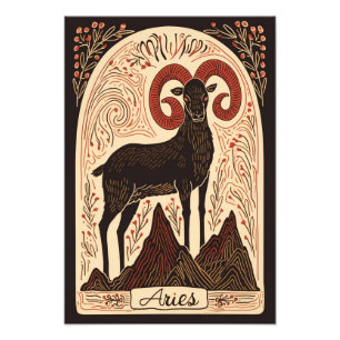 Foto Satin Photo Paper Aries Celestial Zodiac