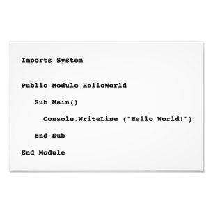 Foto Saudação Mundial do Visual Basic Hello