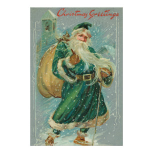 Foto Saudações de Natal-Carta Postal Retro do Papai Noe