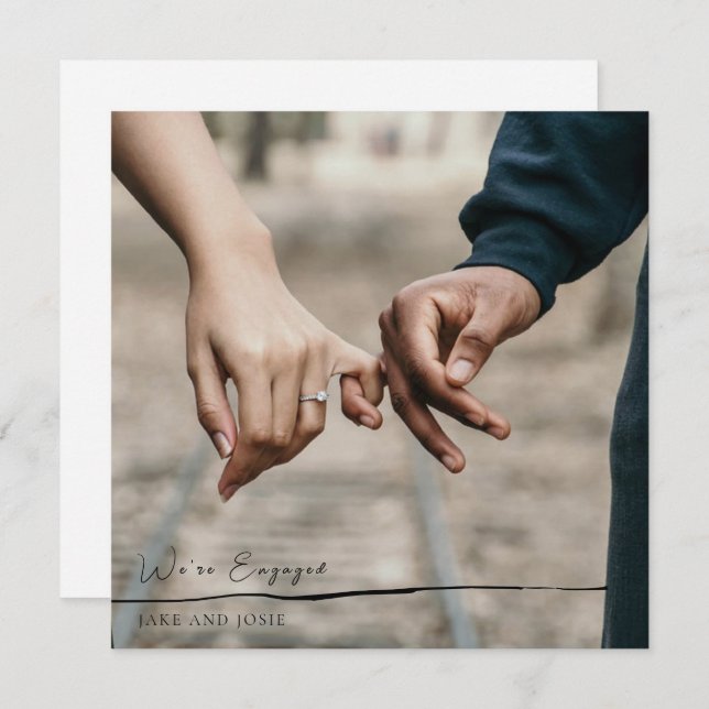 Foto, script engajado cartão de festas de anúncio (Frente/Verso)