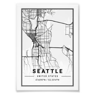 Foto Seattle - Estados Unidos Ligth City Map