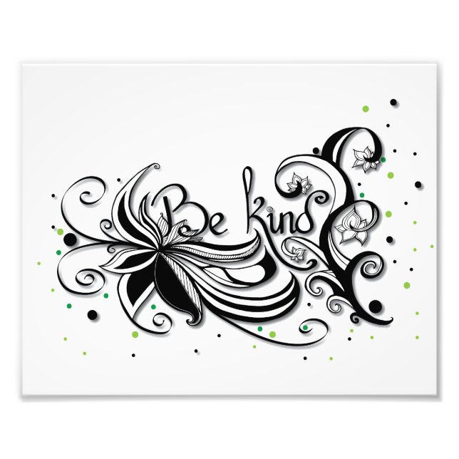 Foto SEJA GENTIL! Citação de caligrafia inspiradora (Frente)