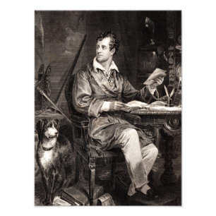 Foto Senhor Byron Retrato Victorian Poeta dos 1800s do