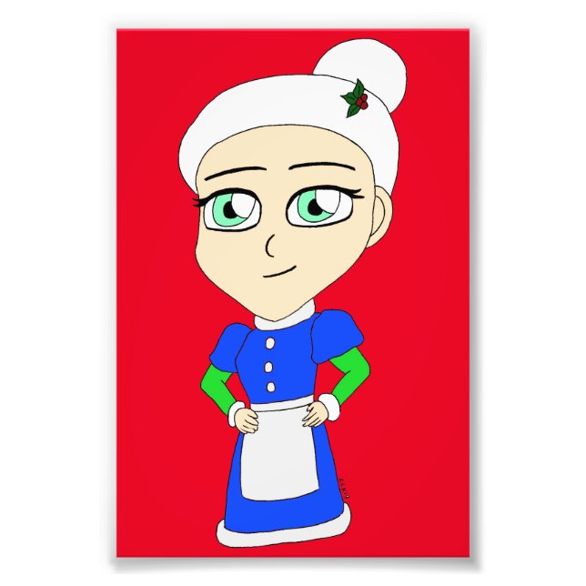 Foto Senhora Claus de terno azul Chibi (Frente)