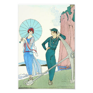 Foto Senhora de Georges Barbier no impressão da praia