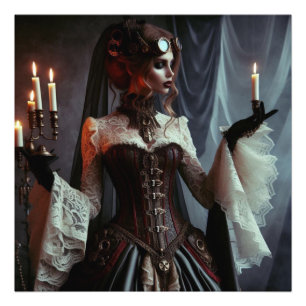 Foto Senhora Elegante Vitoriana Gótica Steampunk