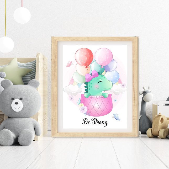 Foto Ser Forte Arte do Muro de Enfermeiro Animal (Be Strong Animal Nursery Wall Art)