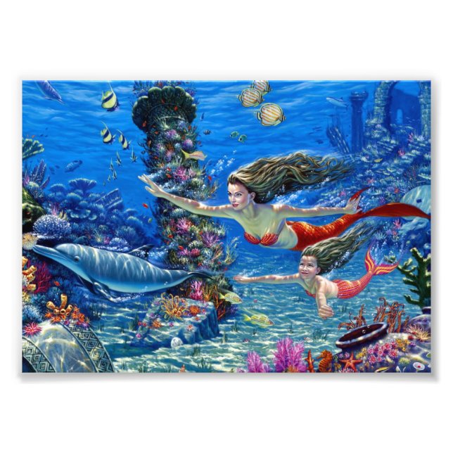 Foto sereia mãe e bebê (Frente)