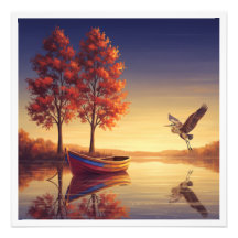 Serene Autumn Lake Wall Art - A Natureza Inspirada
