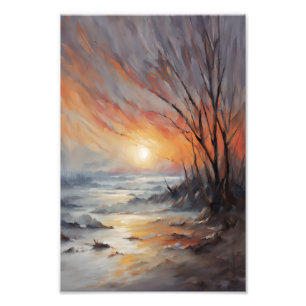 Foto Serene Winter Sunset - Nature Landscape Art