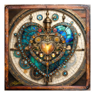 Foto Série Coração de Vidro Manchado Dourado Steampunk