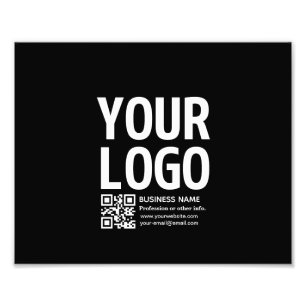 Foto Seu logotipo c/ código QR editável e texto