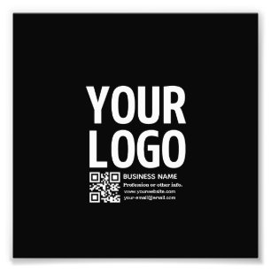Foto Seu logotipo c/ código QR editável & Texto